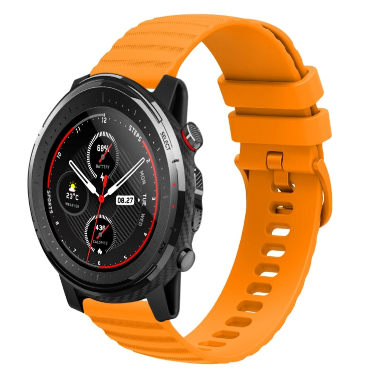 22mm Wavy Dotted Solid-Color Silicone Watch Band, For Amazfit GTR 2, For Amazfit 3 Stratos