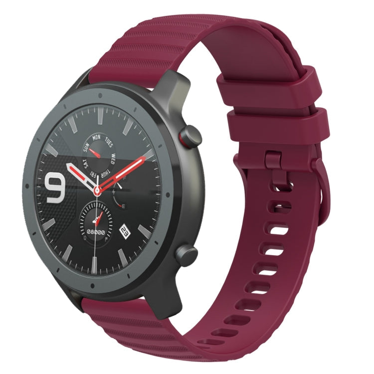 22mm Wavy Dotted Solid-Color Silicone Watch Band, For Amazfit GTR 47mm