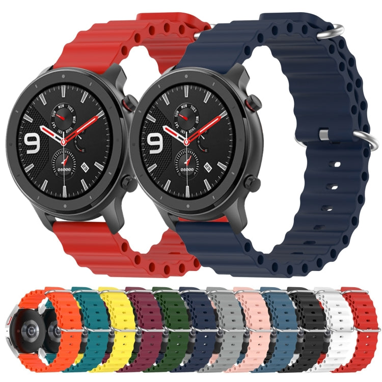Ocean Style Solid Color Silicone Watch Band, For Amazfit GTR 4 22mm