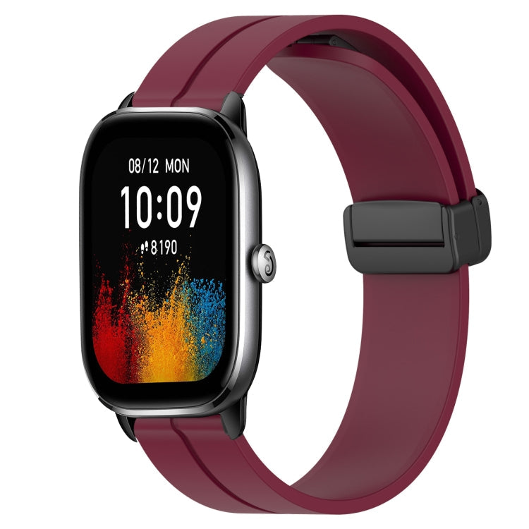 20mm Solid Color Magnetic Clasp Silicone Watch Band, For Amazfit GTS 4, For Amazfit GTS 3