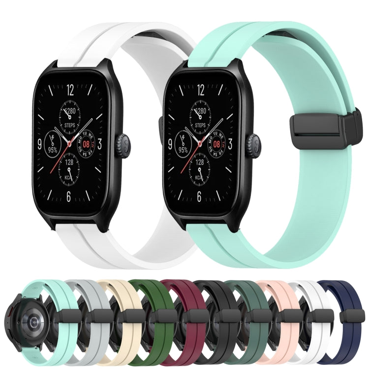 20mm Solid Color Magnetic Clasp Silicone Watch Band, For Amazfit GTS 4, For Amazfit GTS 3
