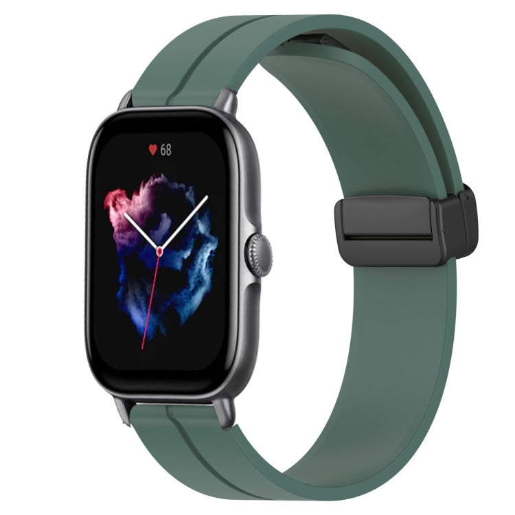 20mm Solid Color Magnetic Clasp Silicone Watch Band, For Amazfit GTS 4, For Amazfit GTS 3