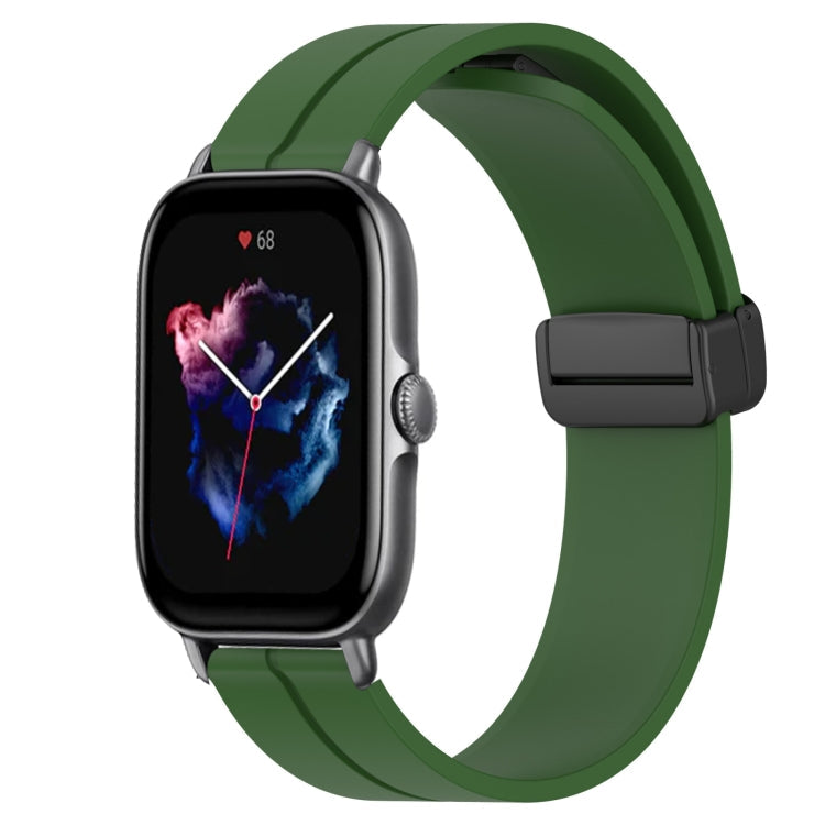 20mm Solid Color Magnetic Clasp Silicone Watch Band, For Amazfit GTS 4, For Amazfit GTS 3