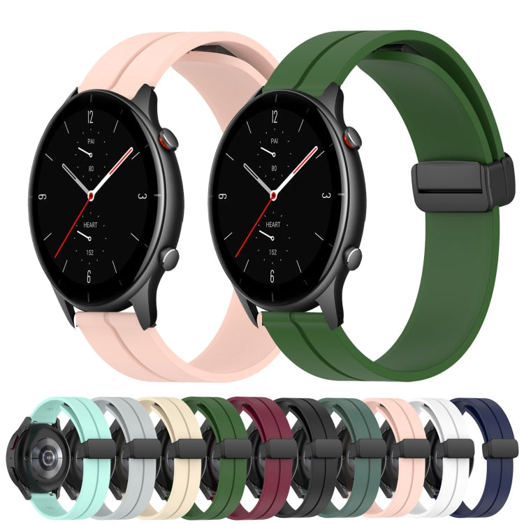 20mm Solid Color Magnetic Clasp Silicone Watch Band, For Amazfit GTS 2E, For Amazfit GTS 2 Mini
