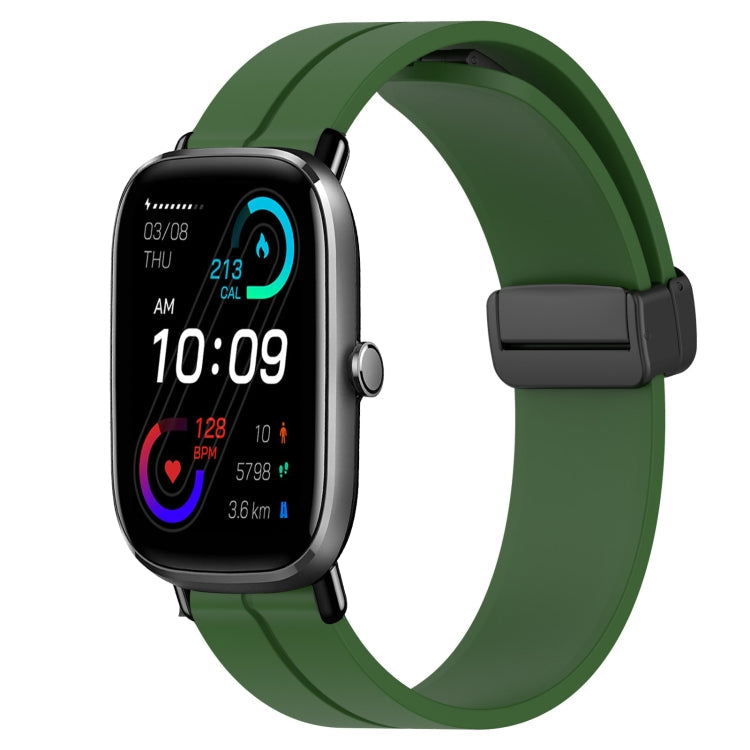 20mm Solid Color Magnetic Clasp Silicone Watch Band, For Amazfit GTS 2E, For Amazfit GTS 2 Mini