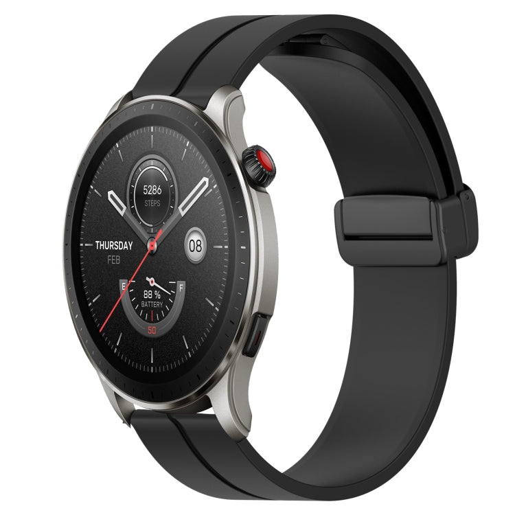 22mm Solid Color Magnetic Clasp Silicone Watch Band, For Amazfit GTR 4, For Amazfit GTR 3