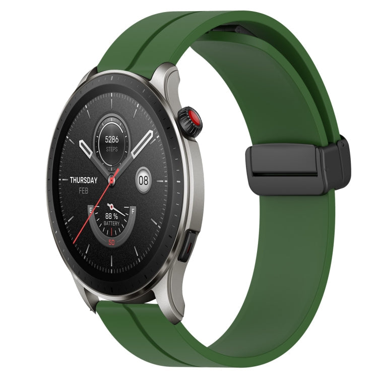 22mm Solid Color Magnetic Clasp Silicone Watch Band, For Amazfit GTR 4, For Amazfit GTR 3