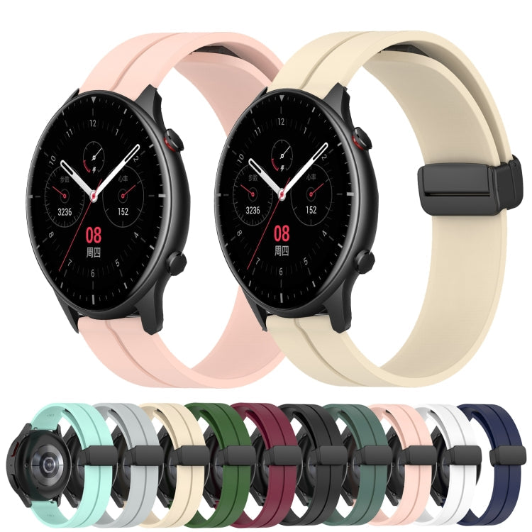 22mm Solid Color Magnetic Clasp Silicone Watch Band, For Amazfit GTR 4, For Amazfit GTR 3