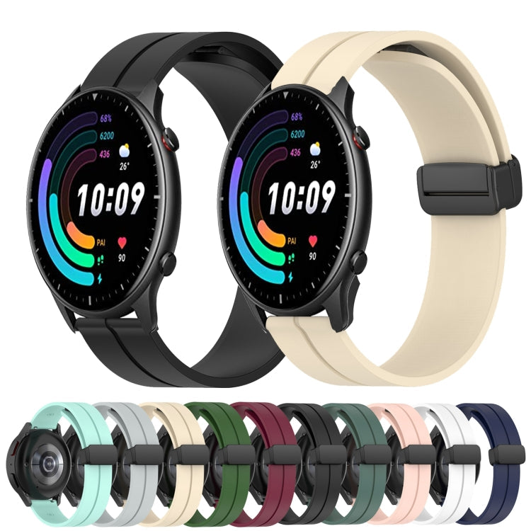 22mm Solid Color Magnetic Clasp Silicone Watch Band, For Amazfit GTR 2, For Amazfit 3