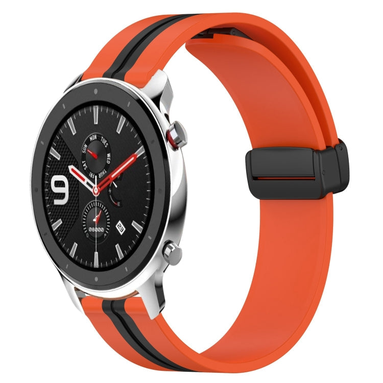 22mm Folding Magnetic Clasp Silicone Watch Band, For Amazfit GTR 4, For Amazfit GTR 3