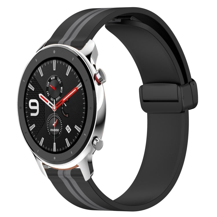 22mm Folding Magnetic Clasp Silicone Watch Band, For Amazfit GTR 4, For Amazfit GTR 3