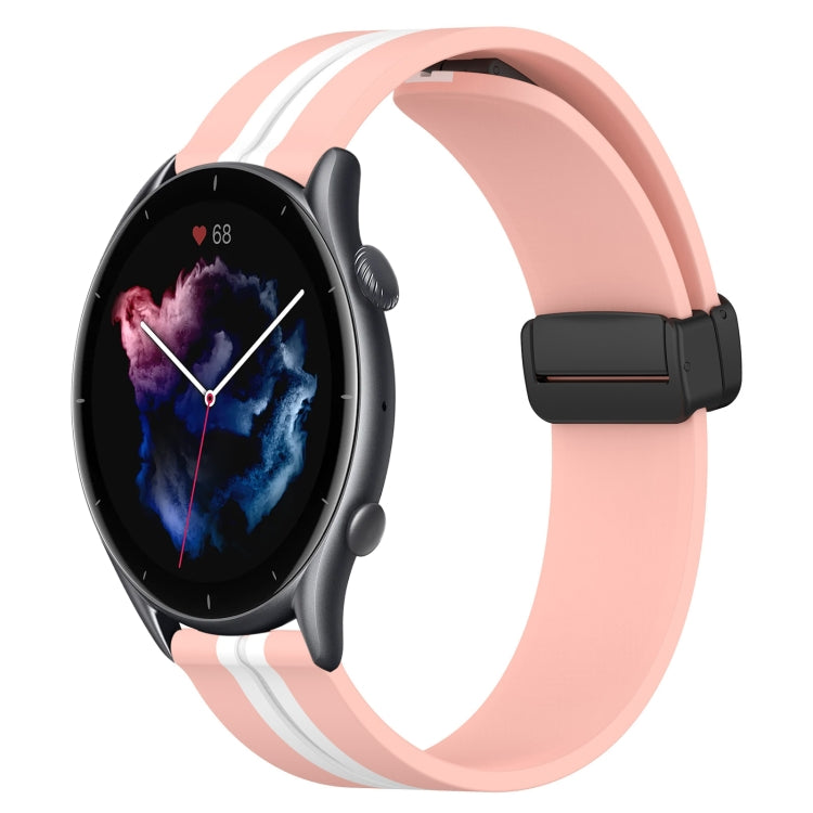 22mm Folding Magnetic Clasp Silicone Watch Band, For Amazfit GTR 4, For Amazfit GTR 3