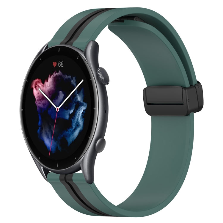 22mm Folding Magnetic Clasp Silicone Watch Band, For Amazfit GTR 4, For Amazfit GTR 3
