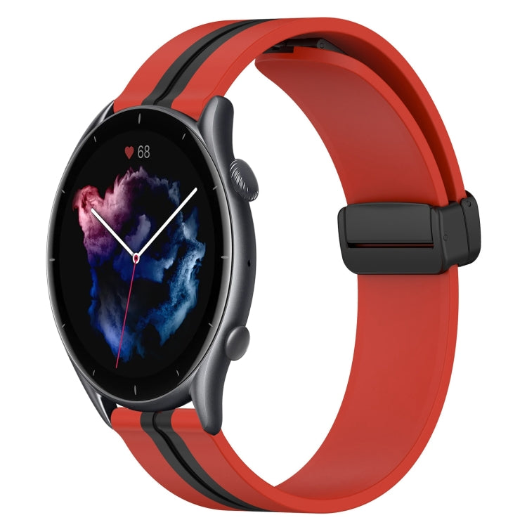 22mm Folding Magnetic Clasp Silicone Watch Band, For Amazfit GTR 4, For Amazfit GTR 3