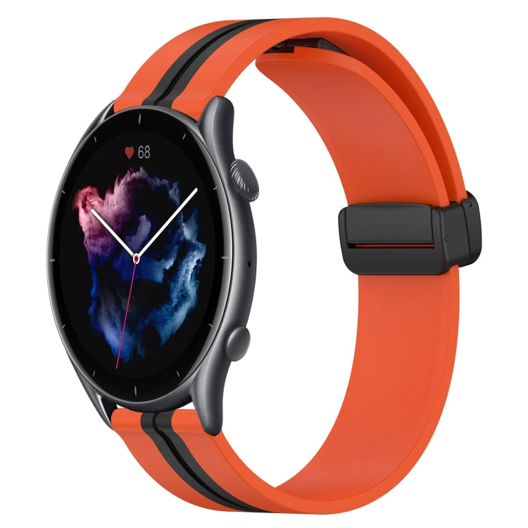 22mm Folding Magnetic Clasp Silicone Watch Band, For Amazfit GTR 3 Pro, For Amazfit GTR 2e