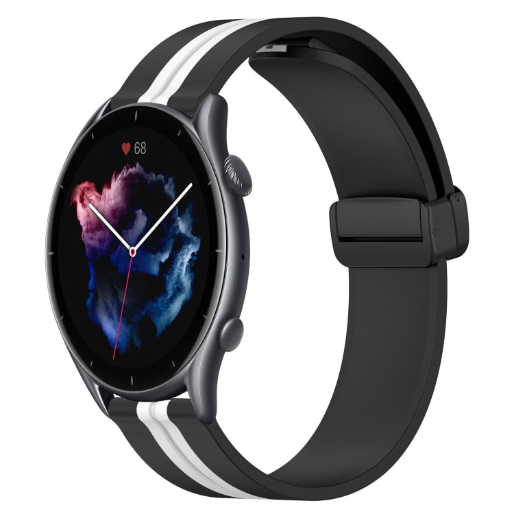 22mm Folding Magnetic Clasp Silicone Watch Band, For Amazfit GTR 3 Pro, For Amazfit GTR 2e