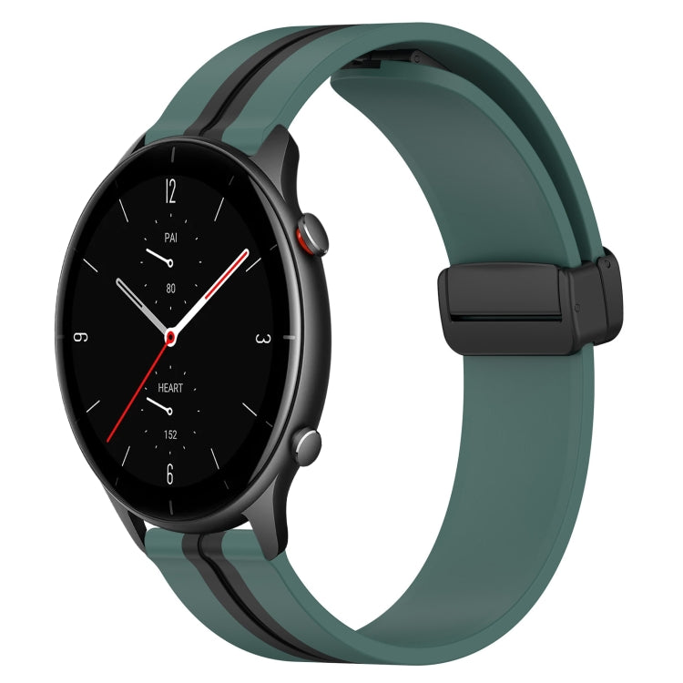 22mm Folding Magnetic Clasp Silicone Watch Band, For Amazfit GTR 3 Pro, For Amazfit GTR 2e