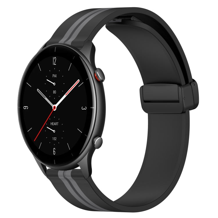 22mm Folding Magnetic Clasp Silicone Watch Band, For Amazfit GTR 3 Pro, For Amazfit GTR 2e