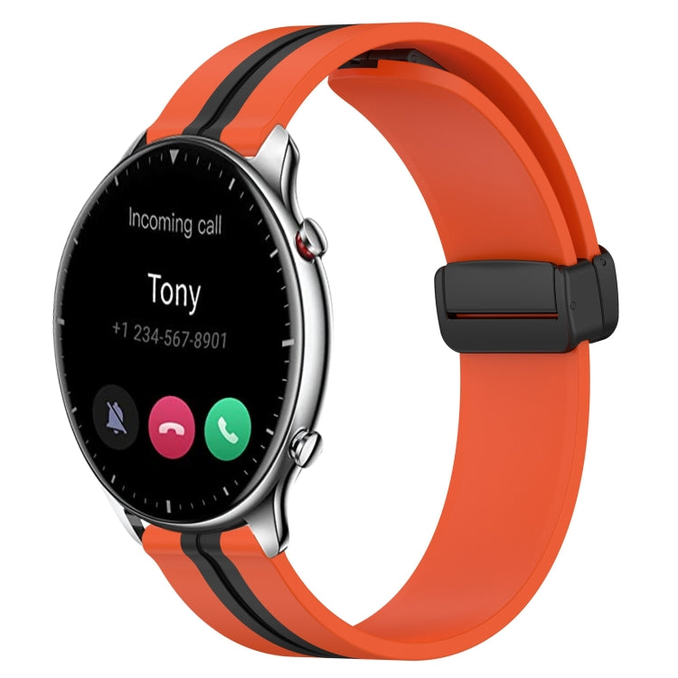 22mm Folding Magnetic Clasp Silicone Watch Band, For Amazfit GTR 2, For Amazfit 3