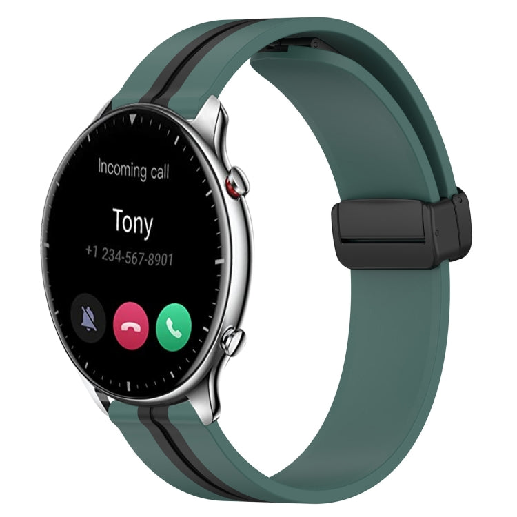 22mm Folding Magnetic Clasp Silicone Watch Band, For Amazfit GTR 2, For Amazfit 3