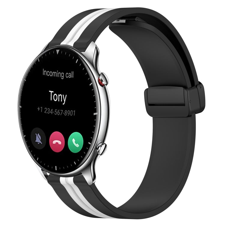 22mm Folding Magnetic Clasp Silicone Watch Band, For Amazfit GTR 2, For Amazfit 3