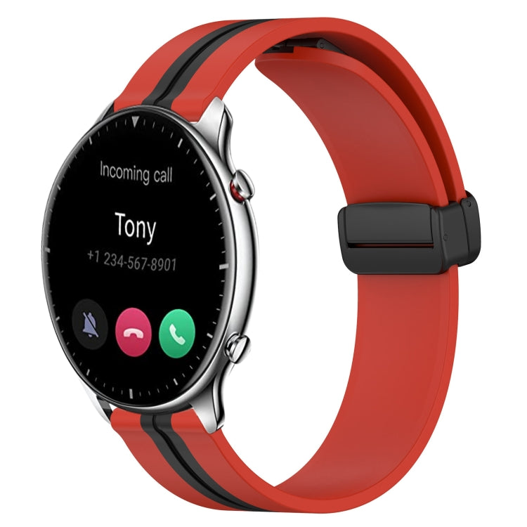 22mm Folding Magnetic Clasp Silicone Watch Band, For Amazfit GTR 2, For Amazfit 3