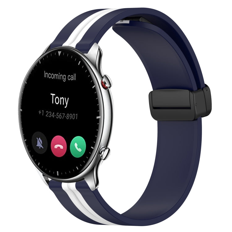 22mm Folding Magnetic Clasp Silicone Watch Band, For Amazfit GTR 2, For Amazfit 3