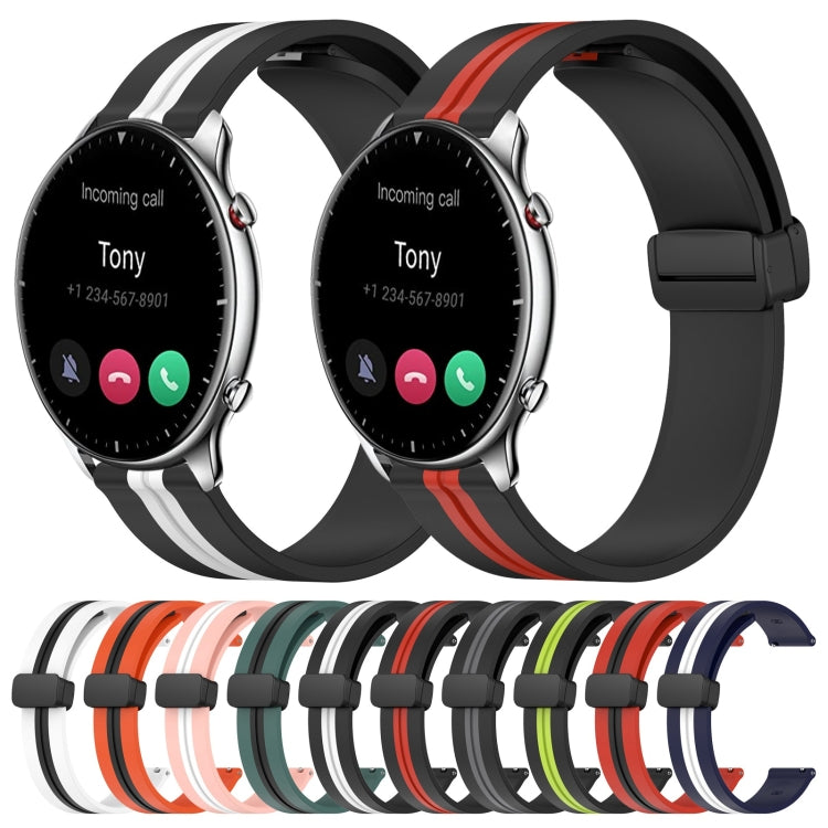 22mm Folding Magnetic Clasp Silicone Watch Band, For Amazfit GTR 2, For Amazfit 3