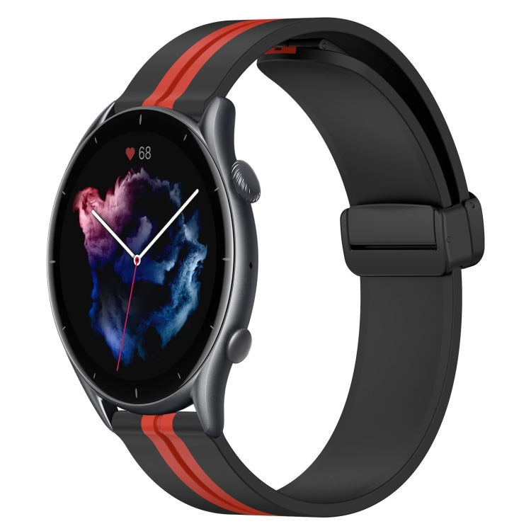 22mm Folding Magnetic Clasp Silicone Watch Band, For Amazfit GTR 2, For Amazfit 3