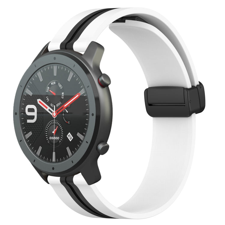 22mm Folding Magnetic Clasp Silicone Watch Band, For Amazfit GTR 47mm