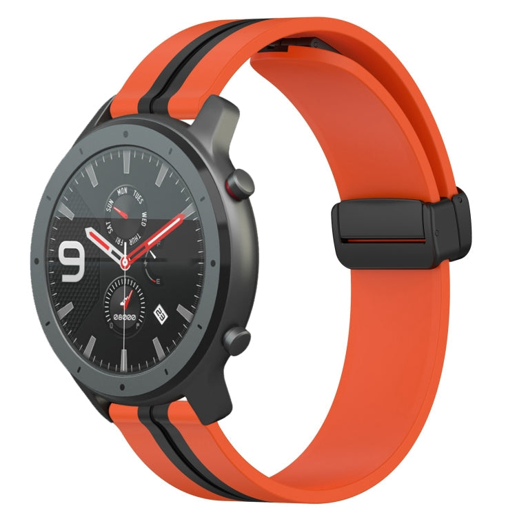 22mm Folding Magnetic Clasp Silicone Watch Band, For Amazfit GTR 47mm