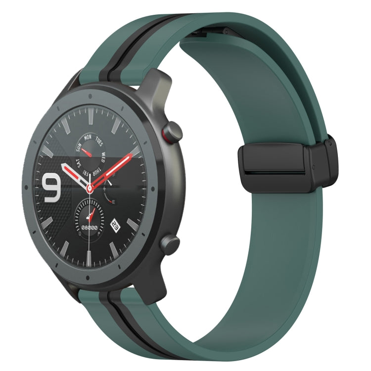 22mm Folding Magnetic Clasp Silicone Watch Band, For Amazfit GTR 47mm