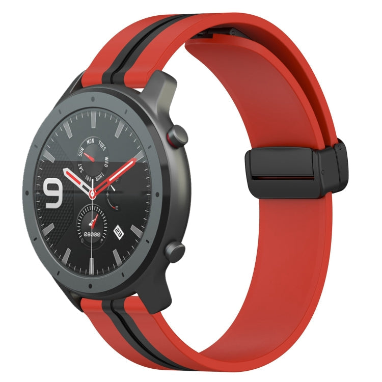 22mm Folding Magnetic Clasp Silicone Watch Band, For Amazfit GTR 47mm