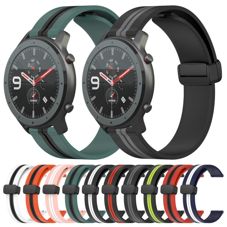 22mm Folding Magnetic Clasp Silicone Watch Band, For Amazfit GTR 47mm