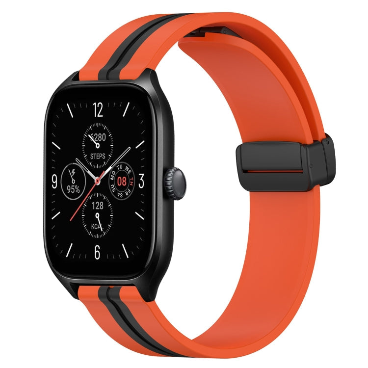 20mm Folding Magnetic Clasp Silicone Watch Band, For Amazfit GTS 4, For Amazfit GTS 3
