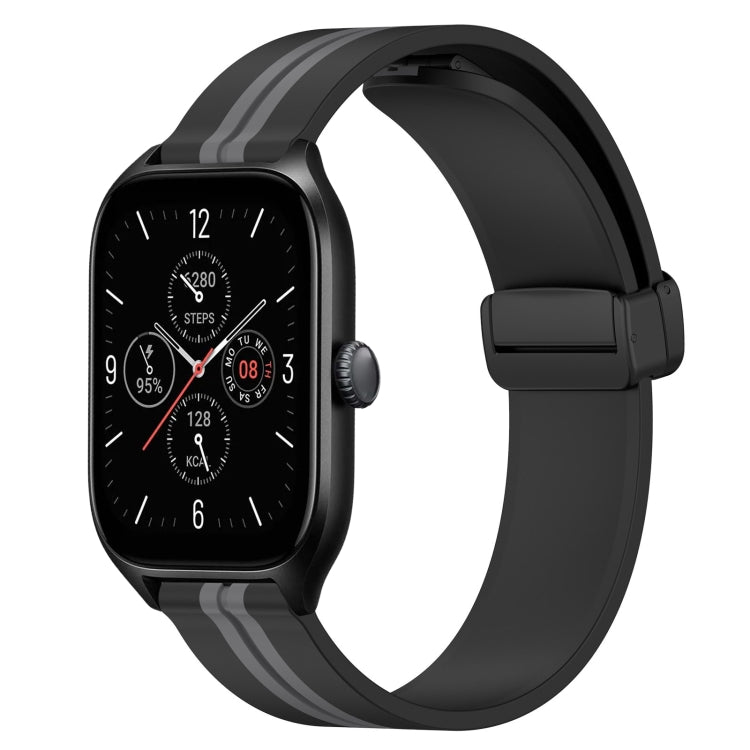 20mm Folding Magnetic Clasp Silicone Watch Band, For Amazfit GTS 4, For Amazfit GTS 3