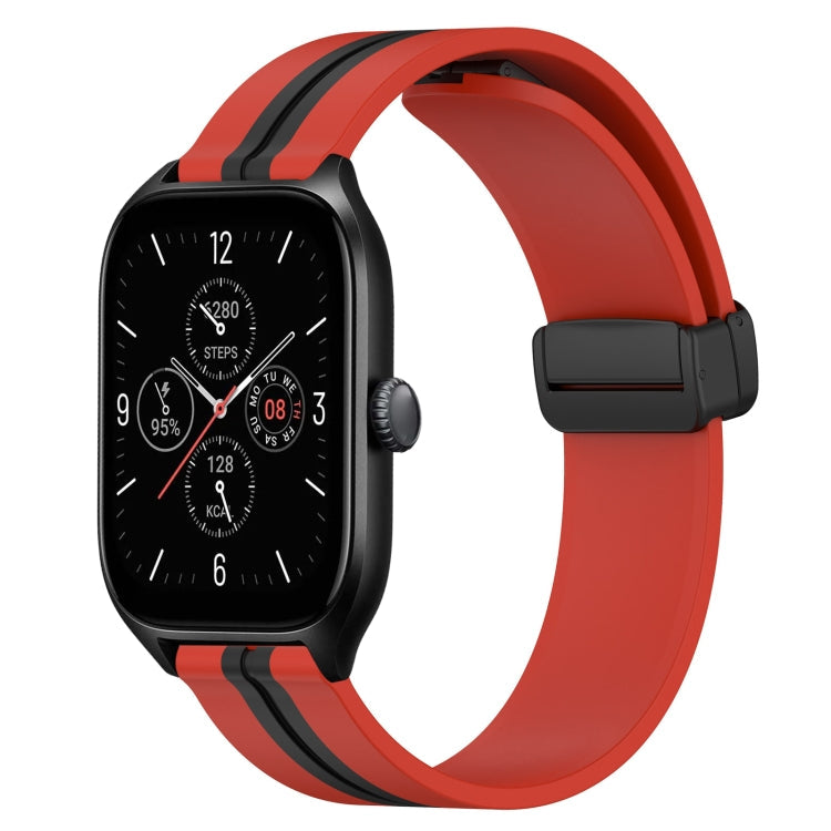 20mm Folding Magnetic Clasp Silicone Watch Band, For Amazfit GTS 4, For Amazfit GTS 3