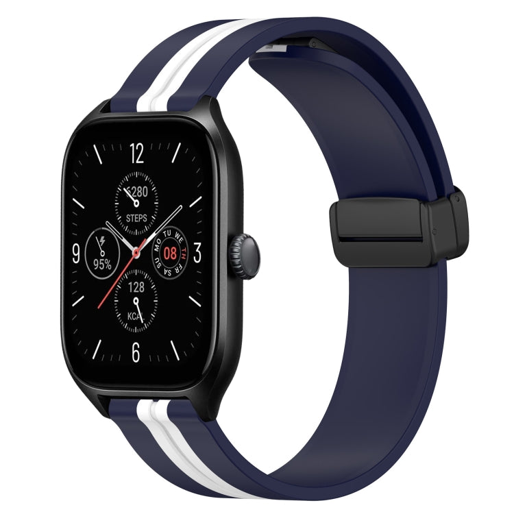 20mm Folding Magnetic Clasp Silicone Watch Band, For Amazfit GTS 4, For Amazfit GTS 3