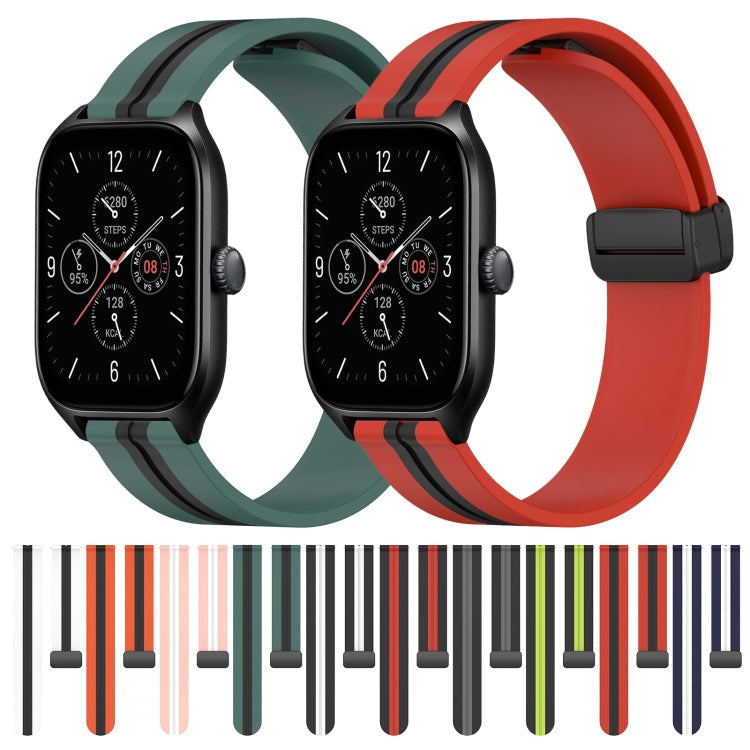 20mm Folding Magnetic Clasp Silicone Watch Band, For Amazfit GTS 4, For Amazfit GTS 3