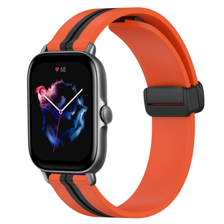 20mm Folding Magnetic Clasp Silicone Watch Band, For Amazfit GTS 4, For Amazfit GTS 3