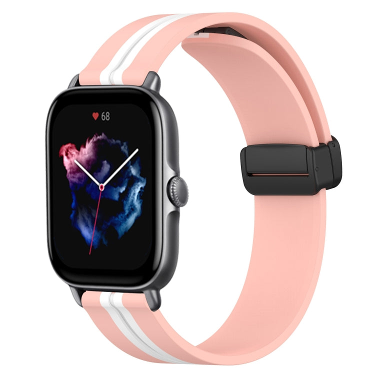 20mm Folding Magnetic Clasp Silicone Watch Band, For Amazfit GTS 4, For Amazfit GTS 3