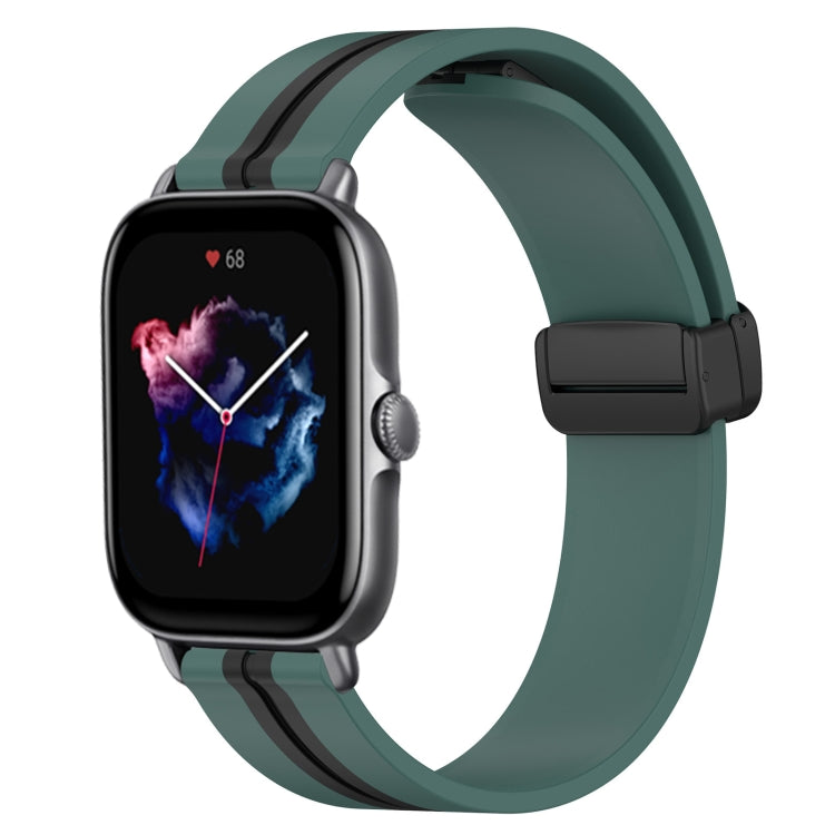 20mm Folding Magnetic Clasp Silicone Watch Band, For Amazfit GTS 4, For Amazfit GTS 3