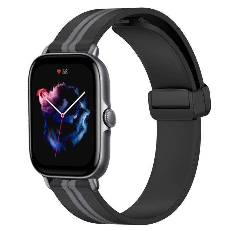 20mm Folding Magnetic Clasp Silicone Watch Band, For Amazfit GTS 4, For Amazfit GTS 3