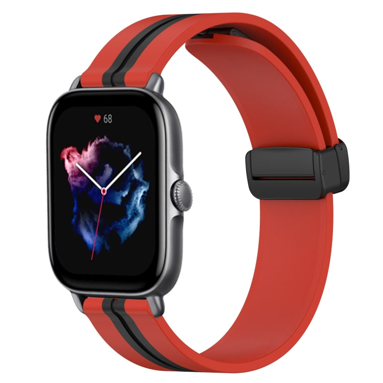 20mm Folding Magnetic Clasp Silicone Watch Band, For Amazfit GTS 4, For Amazfit GTS 3
