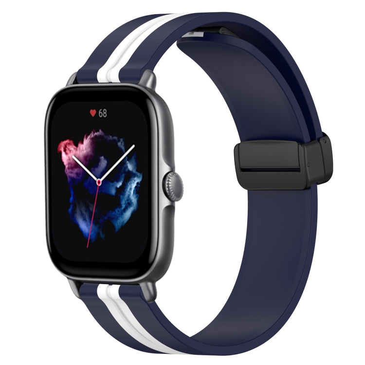 20mm Folding Magnetic Clasp Silicone Watch Band, For Amazfit GTS 4, For Amazfit GTS 3