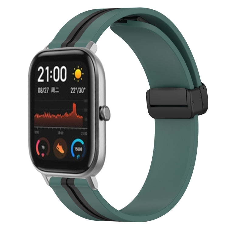 20mm Folding Magnetic Clasp Silicone Watch Band, For Amazfit GTS, For Amazfit GTR 42mm