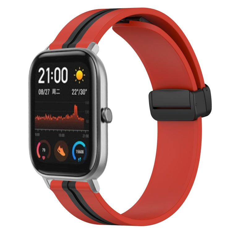 20mm Folding Magnetic Clasp Silicone Watch Band, For Amazfit GTS, For Amazfit GTR 42mm