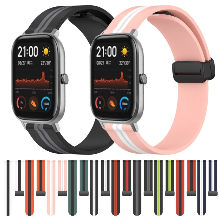 20mm Folding Magnetic Clasp Silicone Watch Band, For Amazfit GTS, For Amazfit GTR 42mm