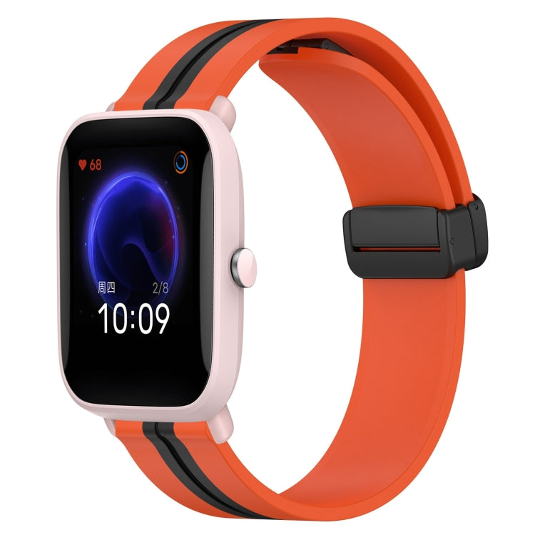 20mm Folding Magnetic Clasp Silicone Watch Band, For Amazfit Pop Pro, For Amazfit Pop