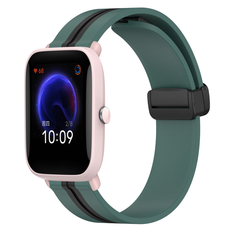 20mm Folding Magnetic Clasp Silicone Watch Band, For Amazfit Pop Pro, For Amazfit Pop